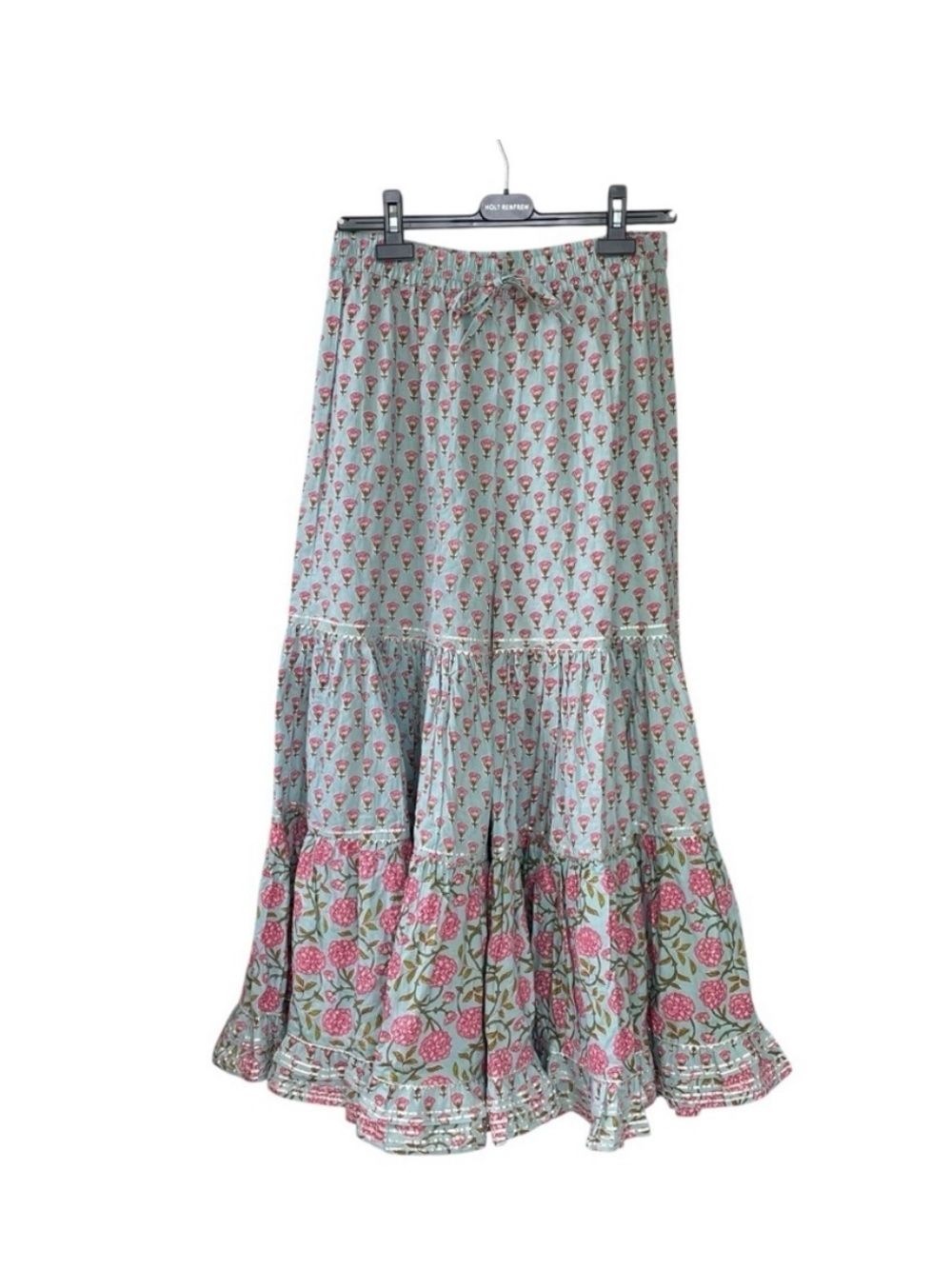 ANTHROPOLOGIE Orchid Bloom Boho Floral Wide Leg Palazzo Umbrella Pants Blue Pink